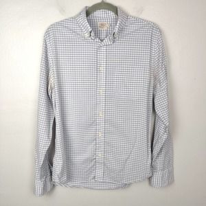 Faherty Men's Shirt Size Small White Blue/Gray Gingham Plaid Button Down
